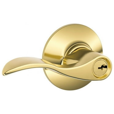 Schlage Accent Bright Brass Entry Lockset 1-3/4 in.