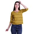 thumbnail image 1 of Moomaya Printed Keyhole Neck Ring Top Casual 3/4th Sleeve Tees Tank Tunic Top, 1 of 5