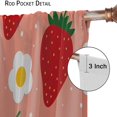 thumbnail image 5 of Summer Strawberry Fruit Window Curtains,Retro Flower Pink Red Window Treatment Drapes for Kitchen Living Room Bedroom 84x84 in Blackout, 5 of 6