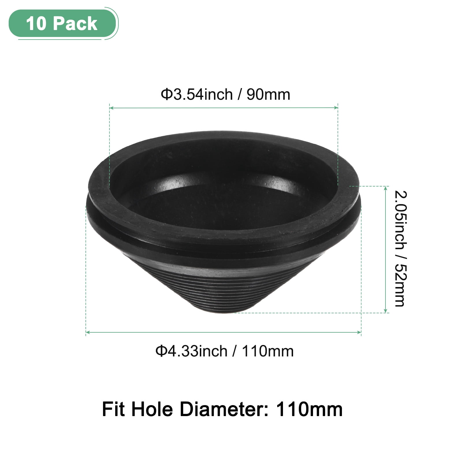 Uxcell 10-Pack Rubber Grommets for Wiring 110mm Tower Shaped Grommet