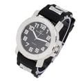 thumbnail image 2 of Your The One That I Want! Ooh!Ooh!Yeah! Incredibly Cool, Comfortable & Stunning Rubber Bullet Strap Watch - Unisex EasyReader Dial w/Arabic #'s - Bullet Bling Watch on Fire! - GJM-AR Silver BLK/BLK, 2 of 4