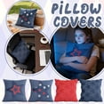 thumbnail image 3 of Decorr Independence Day Pillow Covers, 18×18" Red / Blue Pillowcase with Star Pattern, Decorative Cushion Covers for 4th of July, Sofa & Bedroom (4 Styles Available, No Pillow Inserts), 3 of 6