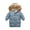 Blue, variant on AnuirheiH Thicken Plush Warm Kids Down Coat Winter Hooded Long Boys Girls Cotton Down Jackets Outerwears Children Clothing