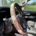 thumbnail image 5 of Western Cowboy Steering Wheel Cover, Rustic Western Country Cowboy Colorful Tooled Leather Car Steering Wheel Cover, SUV Wheel Protector, Breathable, Anti-Slip, Odorless, Universal for 14.5-15", 5 of 5