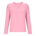 thumbnail image 7 of CQONEPT Long Sleeve Shirts for Women Tops V Neck Casual Top Comfortable Shirt Soft Basic Tees Fall Fashion Blouses Tee Pink S, 7 of 7
