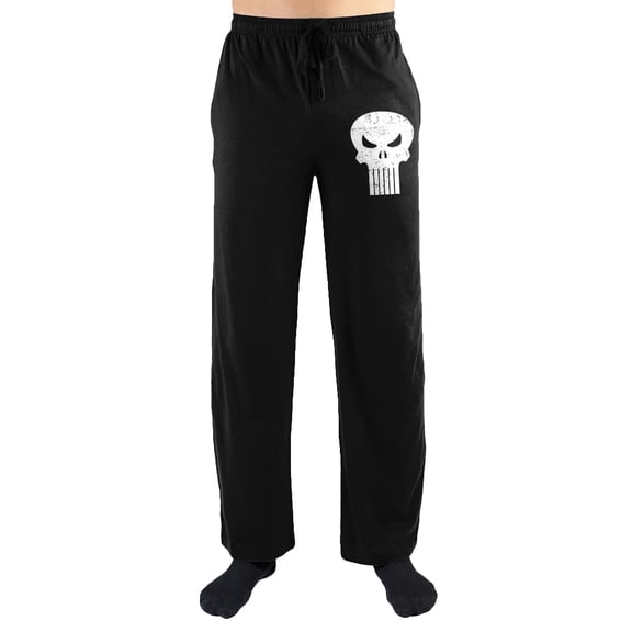 Marvel Comics The Punisher White Skull Print Men's Sleep Pants Small