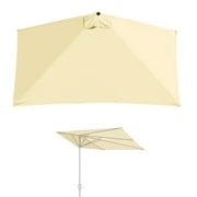 YardGrow 8.2'X3.9' Patio Market Umbrella Half Square Replacement Canopy Sunshade Cover
