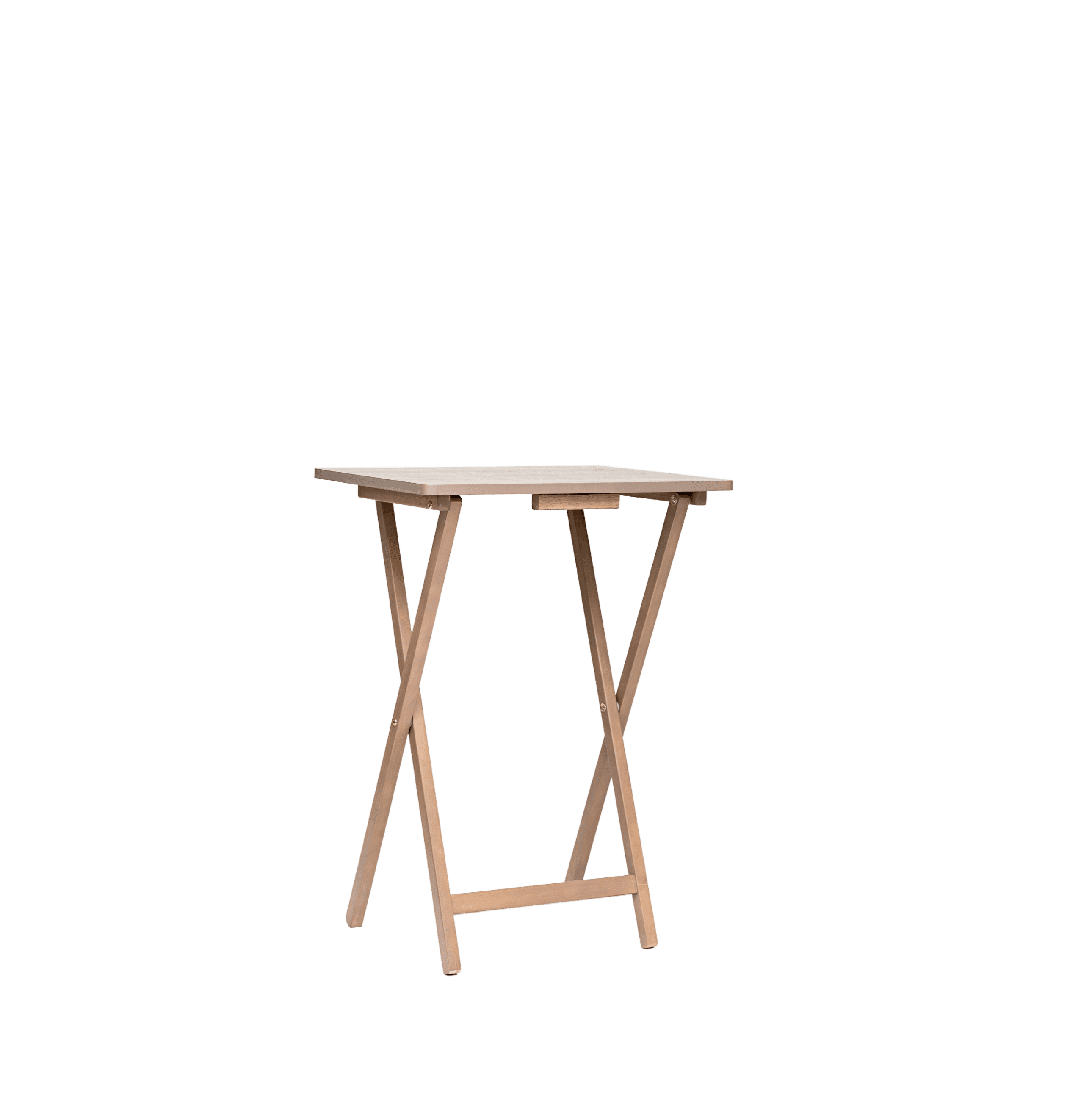 Mainstays 5-Piece Rubberwood Folding TV Tray Table Set of 4 with Storage Rack, Rustic Gray