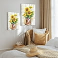 thumbnail image 2 of XUFX Sunflower Canvas Prints Wall Art Painting Picture - Floral in a Milk Can Vase Oil Painting Flower ArtworkStretched Ready to Hang for kitchen Wall Framed 12x18inch, 2 of 5