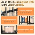 thumbnail image 4 of Soporte para escobas Cleaning Cart con 6 soportes para fregonas, capacidad de 350 kg, 4 of 8