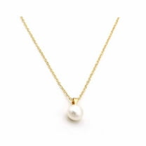 Paris Jewelry 18K Yellow Gold 4 Ct Freshwater Cultured Pearl Round 18inch Necklace Plated