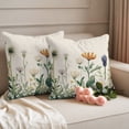 thumbnail image 6 of Outdoor Pillow Covers 26x26 Set of 2, Spring Summer Floral Waterproof Patio Throw Pillow Covers for Couch Sofa Chair, Farmhouse Botanical Flowers Vintage Decorative Pillowcases for Throw Pillows, 6 of 9