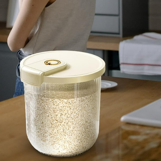 Contenedor de almacenamiento de arroz, Contenedor de almacenamiento de arroz Cubo de granos, Contenedor de cereales Contenedor de alimentos secos, leche blanca 11kg perfecl Contenedor de almacenamiento de arroz