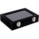 thumbnail image 2 of Caja de almacenamiento de joyas de 20 x 15 x 5 cm, color negro, con cristales de agua que pueden contener hasta 48 anillos, perfecta para anillos, pendientes y gemelos, 2 of 5