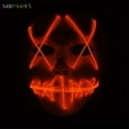 thumbnail image 4 of BadPiggies Halloween Glow Mask LED Light Up Scary Masks The Purge Movie Festival Costume Luminous with Batteries (Orange), 4 of 5