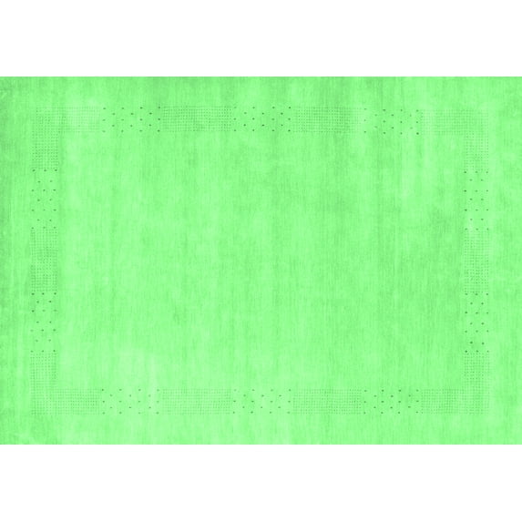 Ahgly Company Indoor Rectangle Solid Emerald Green Modern Area Rugs, 7' x 9'