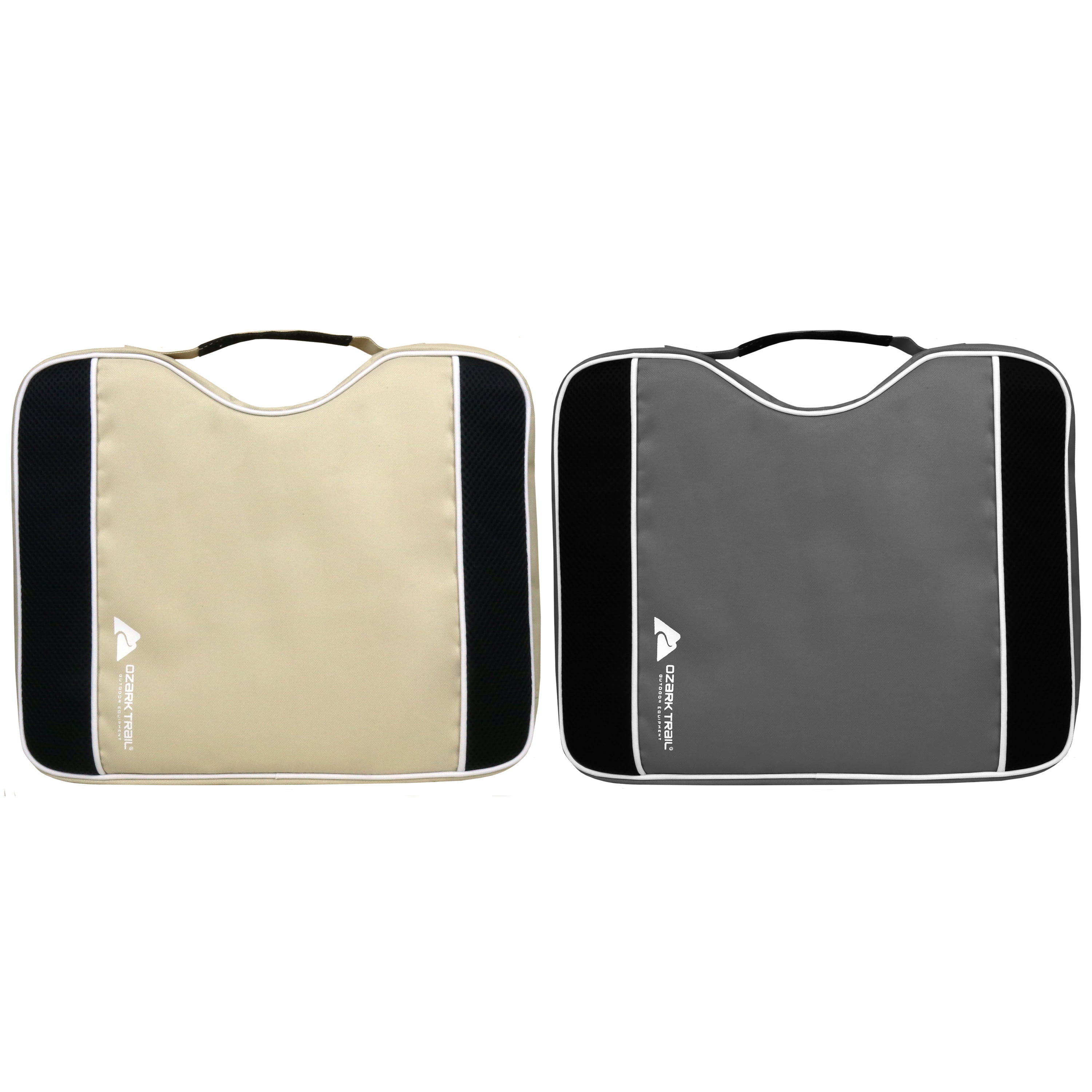 Ozark Trail Stadium Seat Cushion with Non-Skid Bottom and Top Carry Handle, Gray