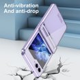 thumbnail image 4 of for Samsung Galaxy Z Flip 6 5G Case with Hinge Protection, Luxury Frosted Ultra Slim Crystal Clear Plating Protective Lightweight Phone Case Cover for Samsung Galaxy Z Flip 6 2023, Purple, 4 of 7