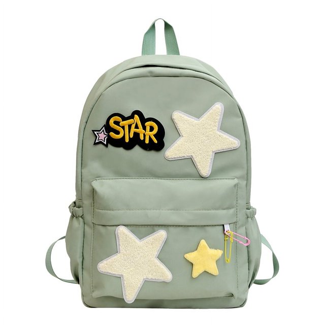 Mochila Y2K DQrwqpou para Mujer Bolsas Estéticas Patrón de Estrella Verde