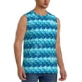 thumbnail image 2 of Haiem Men's Pearlescent Scales Print Tank Tops Summer Sleeveless Cut Off Workout T-Shirts Fitness Vest Athletic Undershirts-Small, 2 of 8