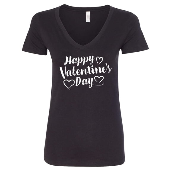 Inktastic Happy Valentines Day Women's V-Neck T-Shirt