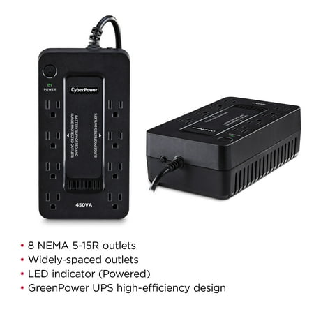 CyberPower - 450VA Battery Back-Up System - Black