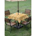 thumbnail image 4 of Outdoor Tablecloth with Umbrella Hole for Patio/Picnic/Party/Camping, Yellow Orange Dog Paw Waterproof Table Cloth Square Cover Washable, Modern Geometric Abstract Aesthetics (60"x 60"), 4 of 9