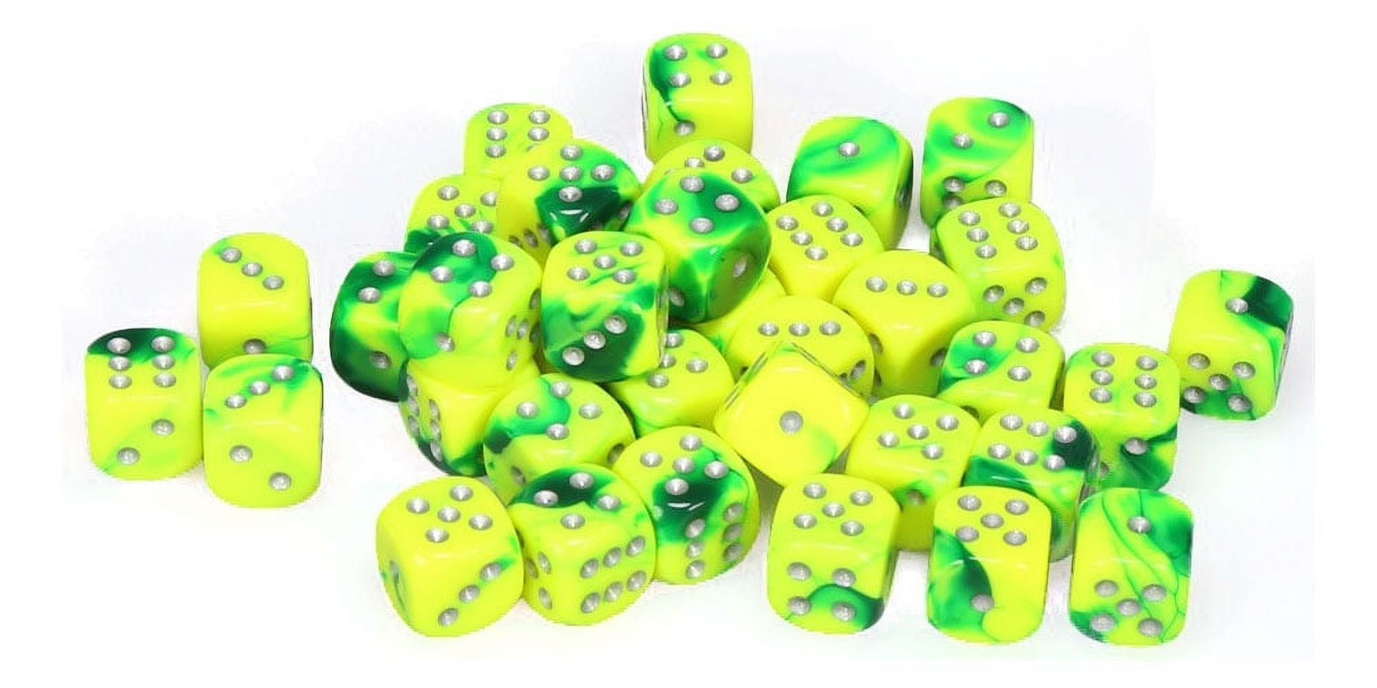 Chessex D&D Dice Set - 12mm Glitter Gold & Silver Polyhedral Dice With 12 D6 For Tabletop RPG Games