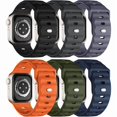 thumbnail image 1 of wonima02 Sport Bands 6-Pack Compatible with Apple Watch Ultra 3/2 Band 49mm 46mm 45mm 44mm 42mm, Wide Soft Silicone Wristbands Waterproof Strap Men for iWatch Series 11 10 9 8 7 6 5 4 3 SE Ultra, 1 of 1