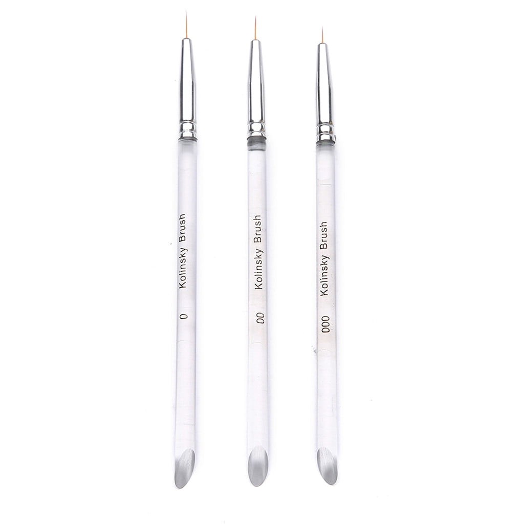 Gel Nail Stencil Tool Set Gel Painting Brushes Pen Detailing 3PC Dot Polish Art Nail Design Gel