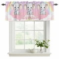 thumbnail image 2 of 2 Pack Valances for Windows, Elephants Window Valances for Living Room/Bedroom/Bathroom, Cute Rainbow Clouds Pink Purple Light Filtering Kitchen Curtain Valance Window Treatment 60"W x18" L, 2 of 9