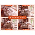 thumbnail image 2 of Newest 55" Oversized Round Swivel Chair, 360° Rotating Chenille Accent Chair for Living Room & Bedroom, Beige, 2 of 11