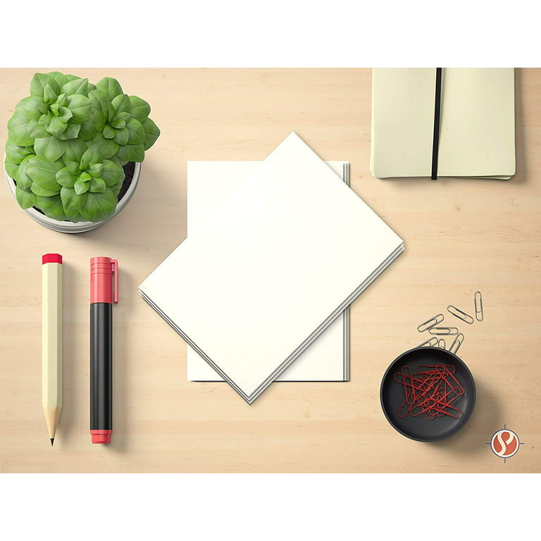 Hamilco White Cardstock Thick Paper - 4 x 6 Blank Heavy Weight 120 lb Cover Card Stock - 100 Pack