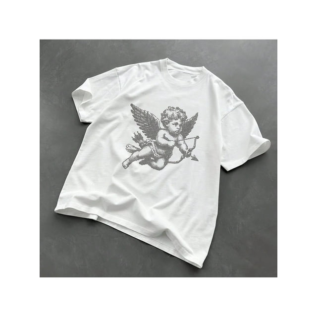 Camiseta informal de algodón con cuello redondo para hombre, estilo urbano Y2K