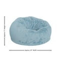thumbnail image 6 of Emma + Oliver Oversized Teal Furry Refillable Bean Bag Chair for All Ages, 6 of 9