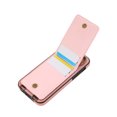 thumbnail image 4 of Wallet Back Case for iPhone 11 with Wrist Strap, Stylish Magnetic Card Holder Finger Ring Kickstand PU Leather Lanyard Shockproof Slim Phone Case Cover for iPhone 11, Pink, 4 of 7