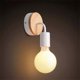 thumbnail image 4 of 2 Packs E27 Modern Wooden Modern Wrought Iron Wall Lamp (Without Bulb), 4 of 5
