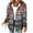 Deep Red, variant on HAJWOH Women's Casual And Fashionable Large Plaid Pattern Patchwork Hooded Button Jacket Orange L