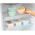 thumbnail image 4 of JeashCHAT Food Storage Container with Airtight Lid for Refrigerator, Leak Proof Round Lunch Bento Box Plastic Mini Food Storage Box Clearance, Pink, 4 of 4