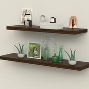 Floating Shelf 50mm Tan Walnut 7.9 in. D x 23.6 in. L x 2 in. H