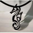 thumbnail image 4 of "Polo" Seahorse Ocean Theme Sea LIfe Pewter Pendant Necklace Hematite Finish, 4 of 10
