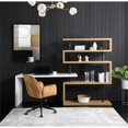 thumbnail image 2 of Nazir Wooden Desk White/Natural 92.5L x 23.6W x 65H Reversible Space Design, 2 of 11