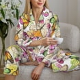 thumbnail image 4 of Goofa Butterflies2 Printed Women’s 2 Piece Pajama Set Super,Pajamas Women's Long Sleeve Sleepwear Soft Button Down Loungewear Pjs Lounge Set Nightwear-Medium, 4 of 9