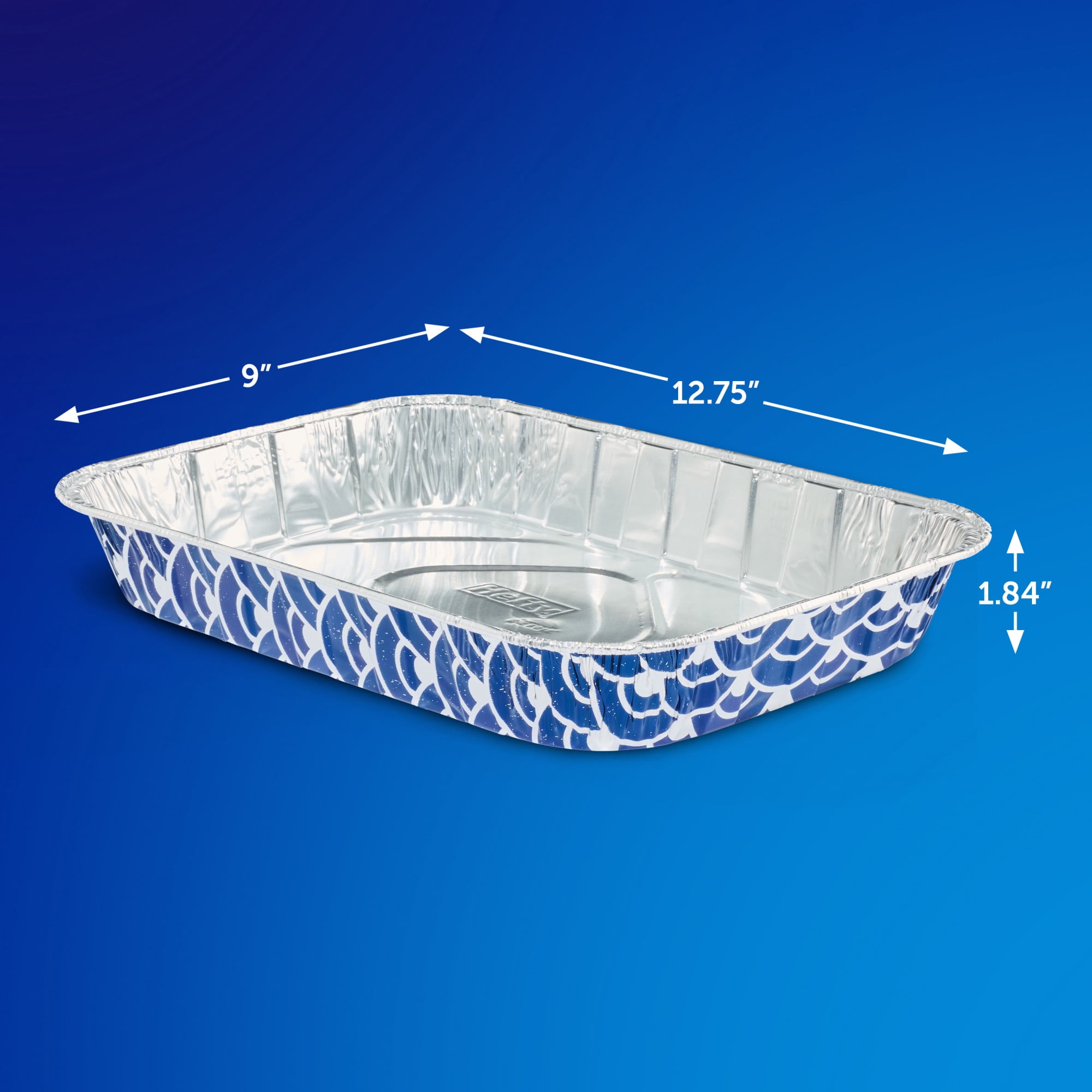 EZ Foil Cake Pans with Lids, Blue, 13 x 9 Inch, 2 Count