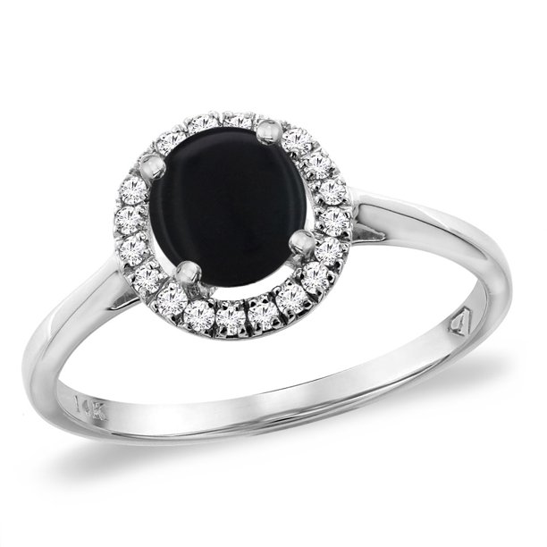 Sabrina Silver 14k White Gold Diamond Halo Natural Black Onyx Engagement Ring Round 6 Mm Size 5 Walmart Com Walmart Com Sabrina Silver 14k White Gold Diamond Halo Natural Black Onyx Engagement Ring Round 6 Mm Size 5 Walmart Com Walmart Com