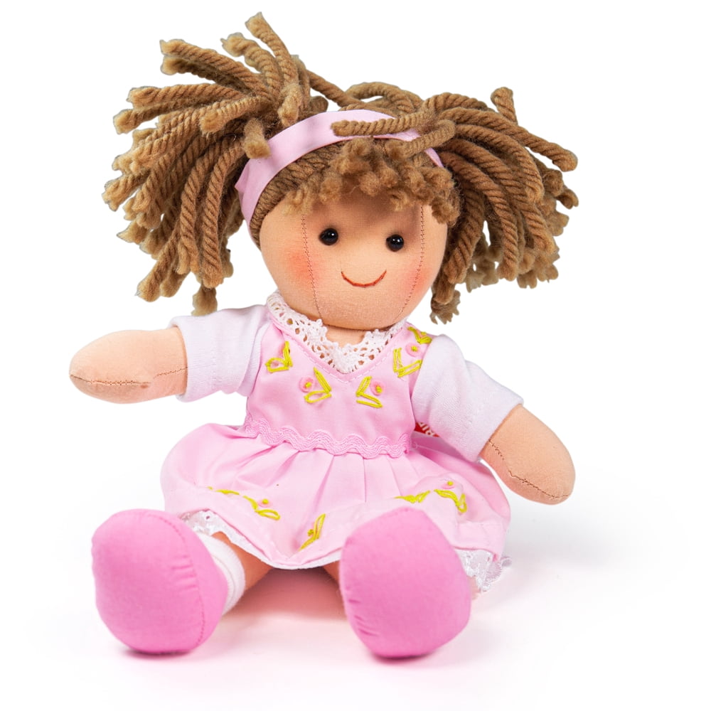 Bigjigs Toys Jasmin Ragdoll - 25cm Soft Cuddly Doll In Pink Jumper & Tutu, Small Toy For Babies & Toddlers