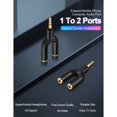 thumbnail image 2 of Headphone Splitter, [3-pack] Compatible with headphones, Samsung, LG, tablets, MP3 players, 2 of 5