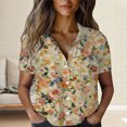 thumbnail image 2 of QASIEATN Women's Shirts Summer Lightweight Blouses Short Sleeve Shirts for Women Collared Casual Tops, 2 of 5