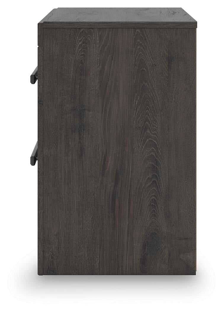 Signature Design by Ashley Prendonea Smooth Gliding 2 Drawer Night Stand, Charcoal