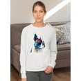 thumbnail image 2 of Pastell Colorful And Serious Frenchie Sweatshirt Women -Weekday Best Designs, Female Large, 2 of 4